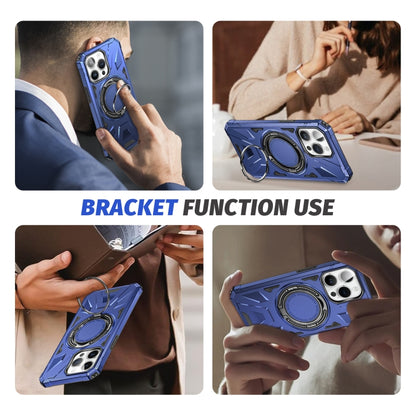 For iPhone 12 Pro Max MagSafe Magnetic Shockproof Phone Case with Ring Holder(Navy Blue) - iPhone 12 Pro Max Cases by buy2fix | Online Shopping UK | buy2fix