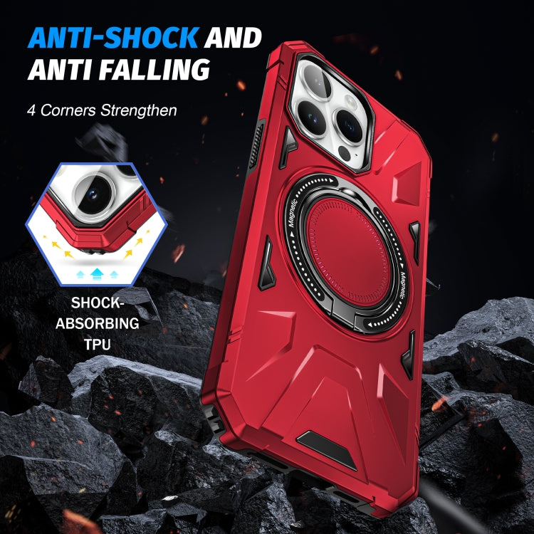 For iPhone 11 MagSafe Magnetic Shockproof Phone Case with Ring Holder(Red) - iPhone 11 Cases by buy2fix | Online Shopping UK | buy2fix