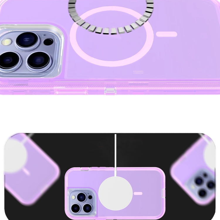 For iPhone 13 Pro Max Shockproof MagSafe Magnetic Phone Case(Transparent Purple) - iPhone 13 Pro Max Cases by buy2fix | Online Shopping UK | buy2fix