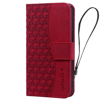 For Samsung Galaxy S22+ 5G Diamond Buckle Leather Phone Case with Lanyard(Wine Red) - Galaxy S22+ 5G Cases by buy2fix | Online Shopping UK | buy2fix