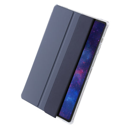 For Samsung Galaxy Tab S9 3-Fold Clear Acrylic Leather Tablet Case(Lavender) - Galaxy Tab S9 Cases by buy2fix | Online Shopping UK | buy2fix