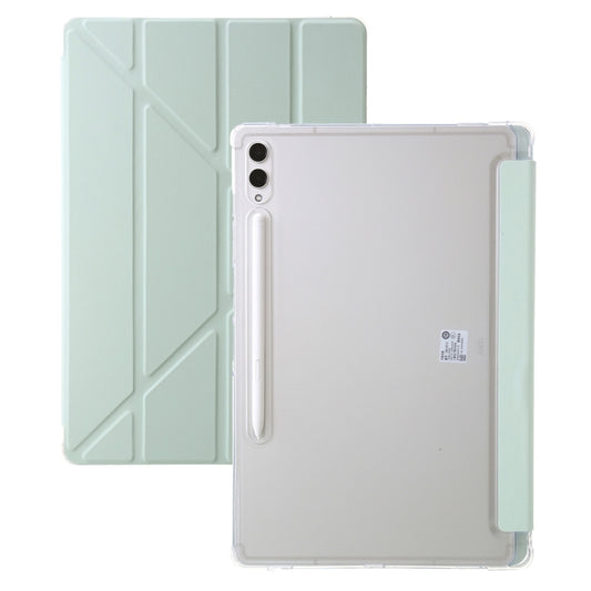 For Samsung Galaxy Tab S9 Clear Acrylic Deformation Leather Tablet Case(Green) - Galaxy Tab S9 Cases by buy2fix | Online Shopping UK | buy2fix