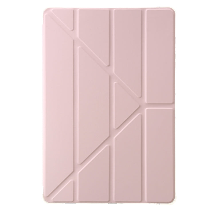 For Samsung Galaxy Tab S9 FE+ Clear Acrylic Deformation Leather Tablet Case(Pink) - Galaxy Tab S9 FE+ by buy2fix | Online Shopping UK | buy2fix