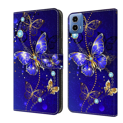 For Motorola Moto G24 Power Crystal 3D Shockproof Protective Leather Phone Case(Diamond Butterfly) - Motorola Cases by buy2fix | Online Shopping UK | buy2fix