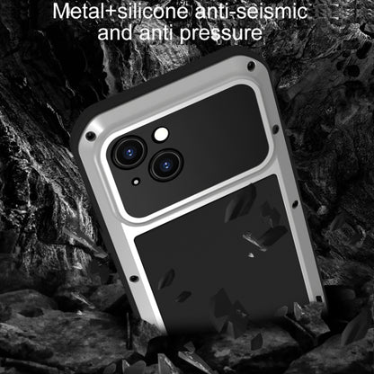 For iPhone 15 LOVE MEI Metal Shockproof Life Waterproof Dustproof Phone Case(Black) - iPhone 15 Cases by LOVE MEI | Online Shopping UK | buy2fix