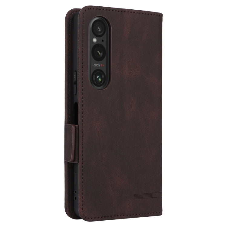 For Sony Xperia 1 VI 2024 Magnetic Clasp Leather Phone Case(Brown) - Sony Cases by buy2fix | Online Shopping UK | buy2fix