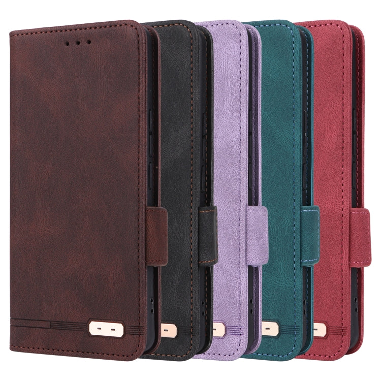 For Sony Xperia 10 VI 2024 Magnetic Clasp Leather Phone Case(Brown) - Sony Cases by buy2fix | Online Shopping UK | buy2fix