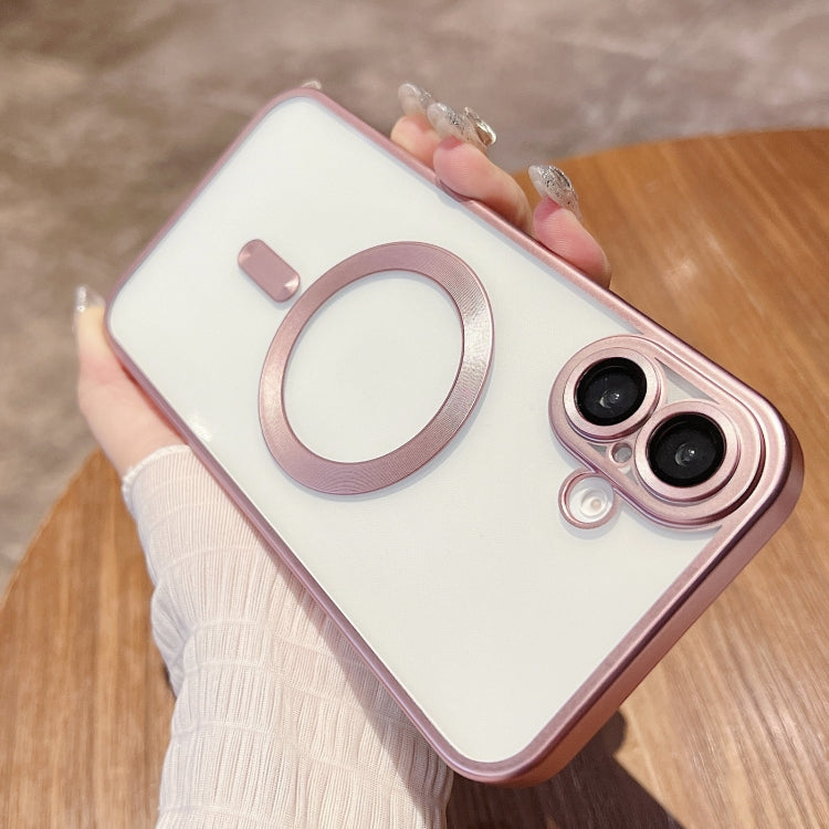 For iPhone 16 MagSafe Magnetic Frosted TPU Phone Case(Pink) - iPhone 16 Cases by buy2fix | Online Shopping UK | buy2fix