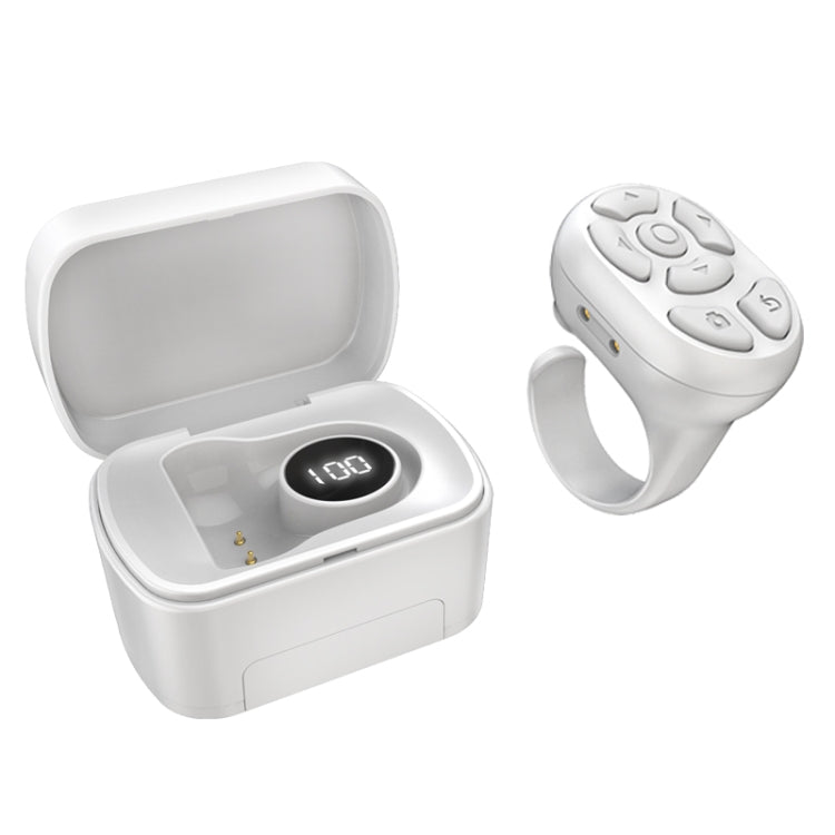 S20 Portable Smart Wireless Bluetooth Ring Remote Control with Charging Case(White) - Phone Remote Control by buy2fix | Online Shopping UK | buy2fix