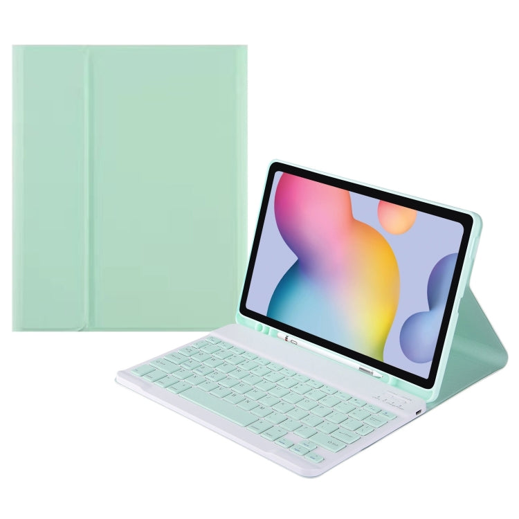 For Samsung Galaxy Tab A9+ Square Cap Bluetooth Keyboard Leather Case with Pen Slot(Green) - Samsung Keyboard by buy2fix | Online Shopping UK | buy2fix