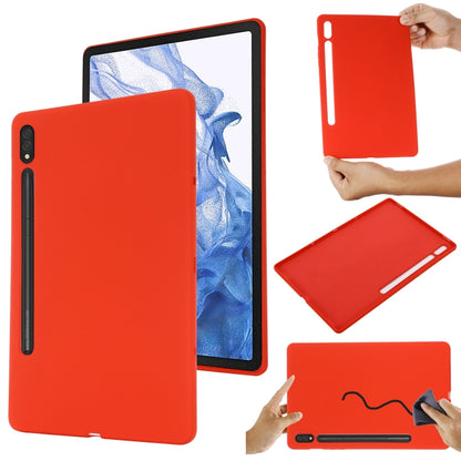 For Samsung Galaxy Tab S9 Ultra Pure Color Liquid Silicone Shockproof Tablet Case(Red) - Galaxy Tab S9 Ultra Cases by buy2fix | Online Shopping UK | buy2fix