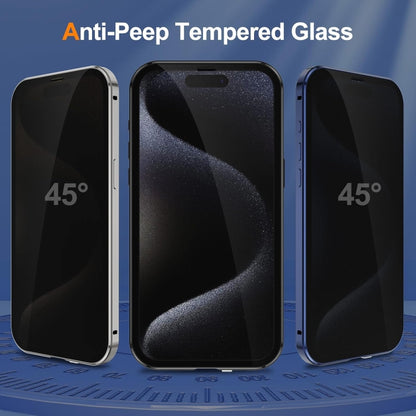 For iPhone 16 Pro Max Anti-peeping Magnetic Double-sided Tempered Glass Phone Case(Gold) - iPhone 16 Pro Max Cases by buy2fix | Online Shopping UK | buy2fix