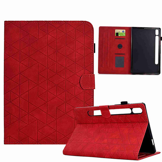 For Samsung Galaxy Tab S9 Rhombus TPU Smart Leather Tablet Case(Red) - Galaxy Tab S9 Cases by buy2fix | Online Shopping UK | buy2fix