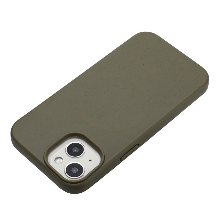 For iPhone 14 Wheat MagSafe Magnetic Straw Material + TPU Phone Case(Army Green) - iPhone 14 Cases by buy2fix | Online Shopping UK | buy2fix