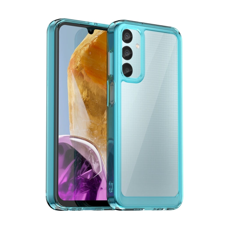 For Samsung Galaxy F15 Colorful Series Acrylic Hybrid TPU Phone Case(Transparent Blue) - Galaxy Phone Cases by buy2fix | Online Shopping UK | buy2fix