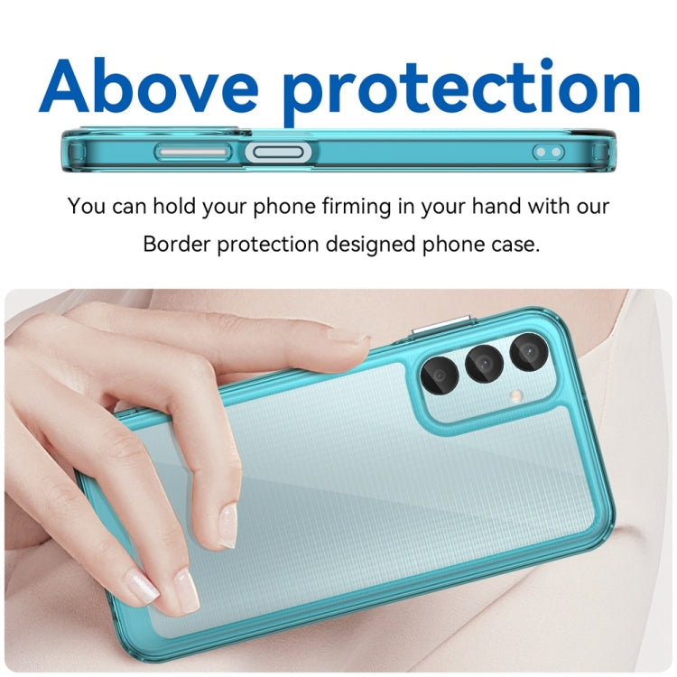 For Samsung Galaxy M15 Colorful Series Acrylic Hybrid TPU Phone Case(Transparent Blue) - Galaxy Phone Cases by buy2fix | Online Shopping UK | buy2fix