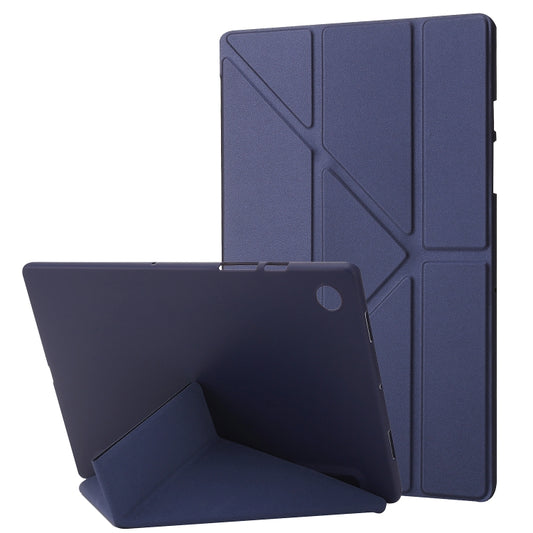 For Samsung Galaxy Tab A9+ TPU Deformation Multi-Fold Leather Tablet Case(Navy Blue) - Galaxy Tab A9+ by buy2fix | Online Shopping UK | buy2fix