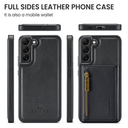 For Samsung Galaxy S22 DG.MING M5 Series Zip RFID Multi Card Detachable Leather Phone Case(Black) - Galaxy S22 5G Cases by DG.MING | Online Shopping UK | buy2fix