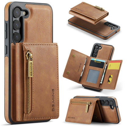 For Samsung Galaxy S23+ DG.MING M5 Series Zip RFID Multi Card Detachable Leather Phone Case(Brown) - Galaxy S23+ 5G Cases by DG.MING | Online Shopping UK | buy2fix