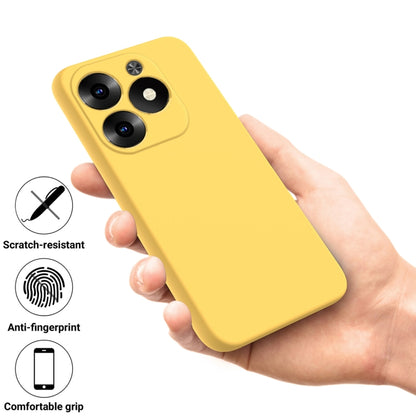 For Infinix Hot 40i Solid Color Liquid Silicone Dropproof Full Coverage Protective Case(Yellow) - Infinix Cases by buy2fix | Online Shopping UK | buy2fix