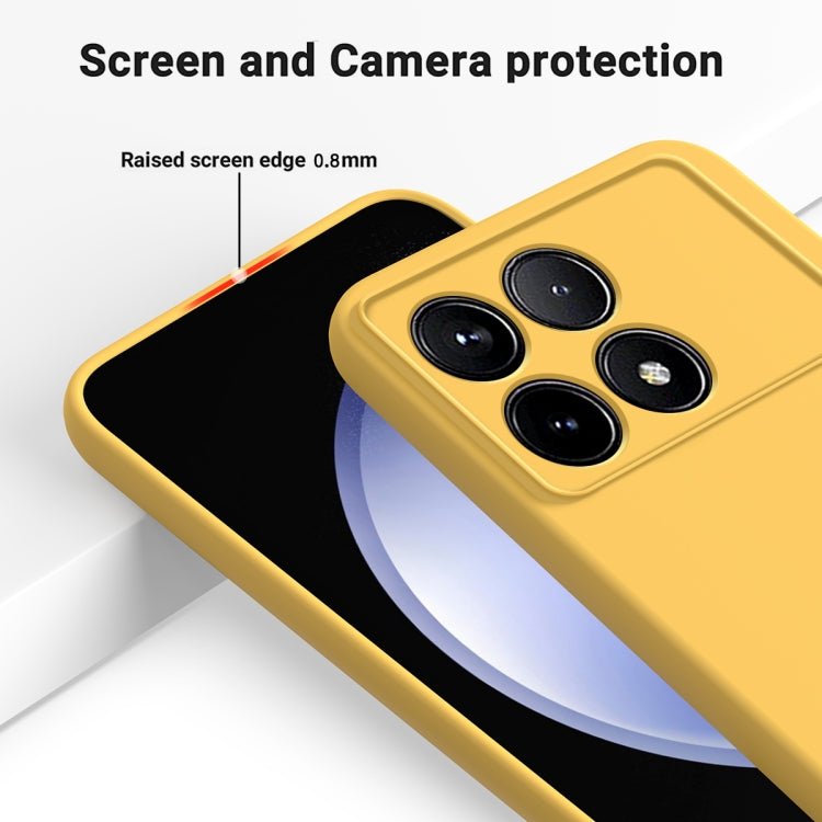 For Xiaomi Redmi K70/K70 Pro Solid Color Liquid Silicone Dropproof Full Coverage Phone Case(Yellow) - K70 Pro Cases by buy2fix | Online Shopping UK | buy2fix