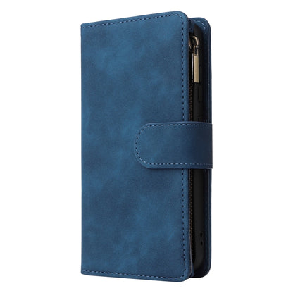 For Samsung Galaxy S23+ 5G Multifunctional Frosted Zipper Wallet Leather Phone Case(Blue) - Galaxy S23+ 5G Cases by buy2fix | Online Shopping UK | buy2fix