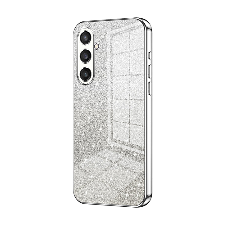 For Samsung Galaxy S23 FE 5G Gradient Glitter Powder Electroplated Phone Case(Silver) - Galaxy S23 FE 5G Cases by buy2fix | Online Shopping UK | buy2fix
