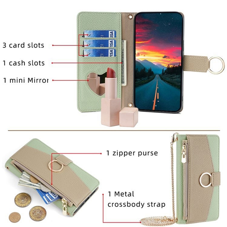 For OnePlus 11 Crossbody Litchi Texture Leather Phone Case(Green) - OnePlus Cases by buy2fix | Online Shopping UK | buy2fix