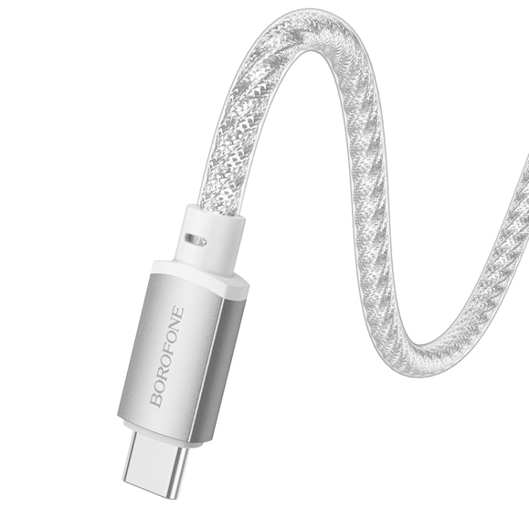 hoco BX95 Vivid 3A USB to USB-C / Type-C Silicone Charging Data Cable(Silver) - USB-C & Type-C Cable by hoco | Online Shopping UK | buy2fix