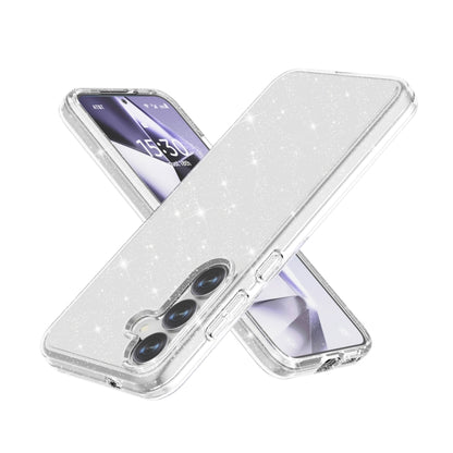 For Samsung Galaxy S25+ 5G Shockproof Terminator Glitter Powder Phone Case(White) - Galaxy S25+ 5G Cases by buy2fix | Online Shopping UK | buy2fix