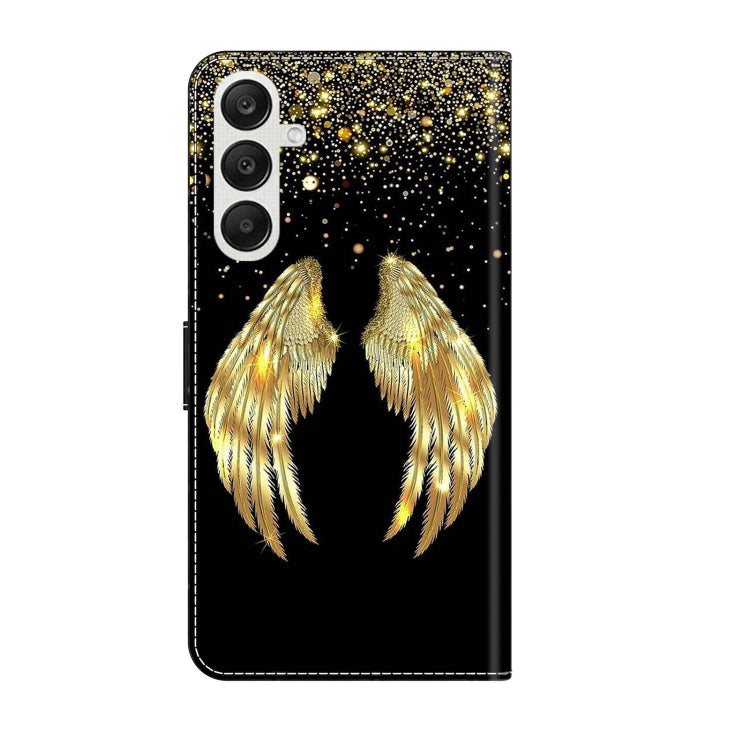 For Samsung Galaxy A35 5G Crystal 3D Shockproof Protective Leather Phone Case(Golden Wings) - Galaxy Phone Cases by buy2fix | Online Shopping UK | buy2fix