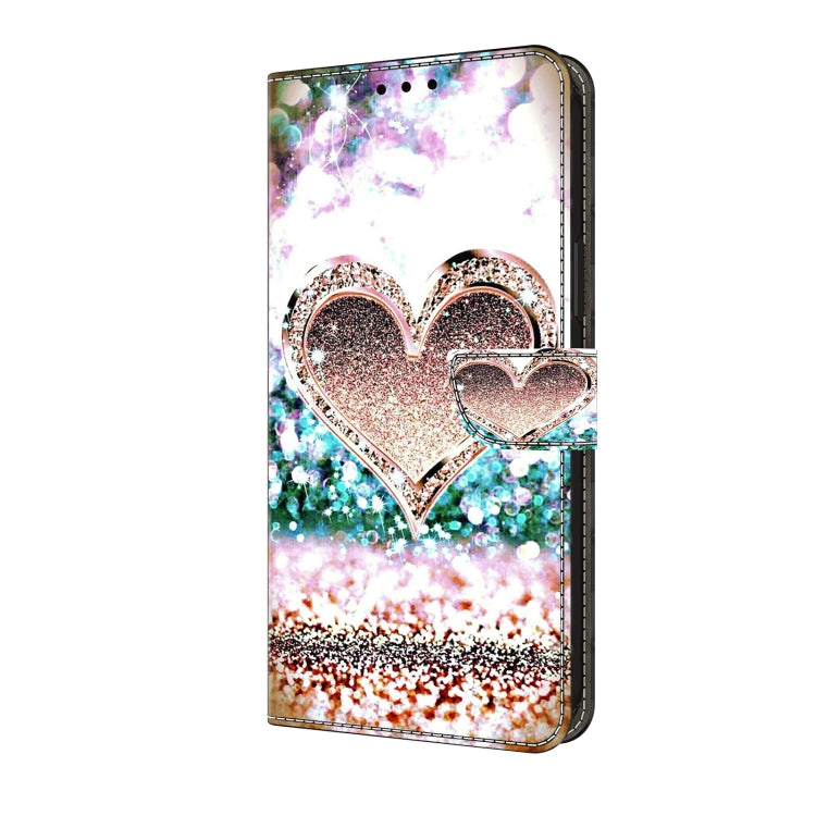 For Samsung Galaxy A55 5G Crystal 3D Shockproof Protective Leather Phone Case(Pink Diamond Heart) - Galaxy Phone Cases by buy2fix | Online Shopping UK | buy2fix