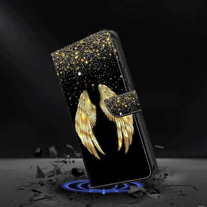 For Samsung Galaxy A55 5G Crystal 3D Shockproof Protective Leather Phone Case(Golden Wings) - Galaxy Phone Cases by buy2fix | Online Shopping UK | buy2fix