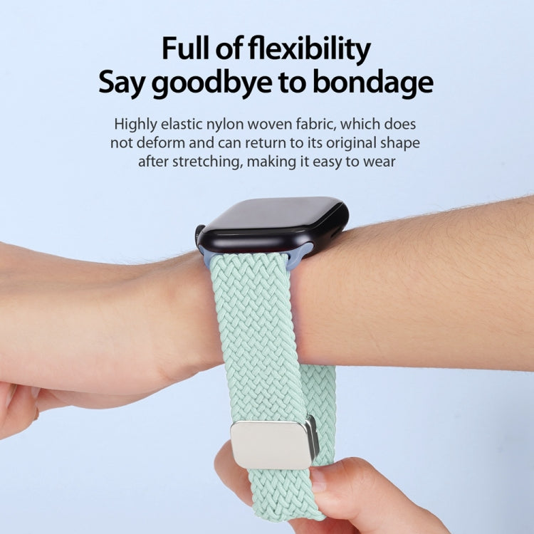 For Apple Watch Series 9 41mm DUX DUCIS Mixture Pro Series Magnetic Buckle Nylon Braid Watch Band(Light Mint) - Watch Bands by DUX DUCIS | Online Shopping UK | buy2fix