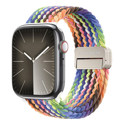 For Apple Watch Series 5 44mm DUX DUCIS Mixture Pro Series Magnetic Buckle Nylon Braid Watch Band(New Rainbow) - Watch Bands by DUX DUCIS | Online Shopping UK | buy2fix