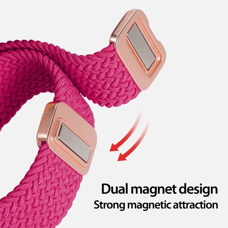 For Apple Watch Series 10 46mm DUX DUCIS Mixture Pro Series Magnetic Buckle Nylon Braid Watch Band(Raspberry Color) - Watch Bands by DUX DUCIS | Online Shopping UK | buy2fix