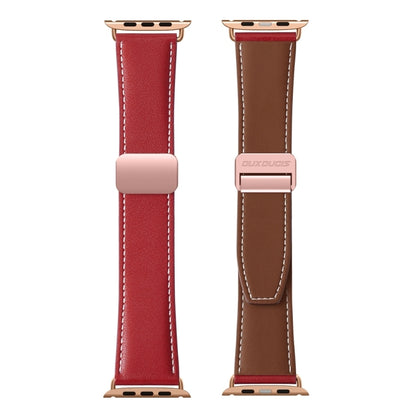 For Apple Watch Series 6 40mm DUX DUCIS YA Series Magnetic Buckle Genuine Leather Watch Band(Red) - Watch Bands by DUX DUCIS | Online Shopping UK | buy2fix