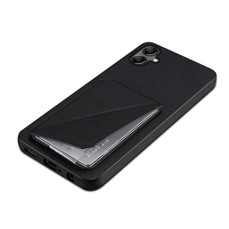 For Samsung Galaxy A13 5G Denior Imitation Calf Leather Back Phone Case with Holder(Black) - Galaxy Phone Cases by Denior | Online Shopping UK | buy2fix