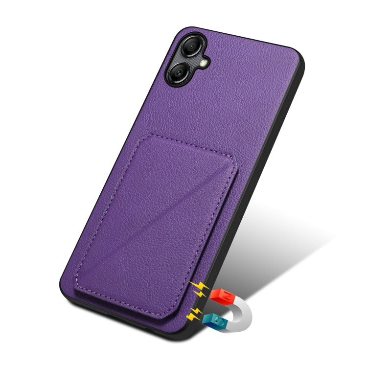 For Samsung Galaxy A23 5G / 4G Denior Imitation Calf Leather Back Phone Case with Holder(Purple) - Galaxy Phone Cases by Denior | Online Shopping UK | buy2fix