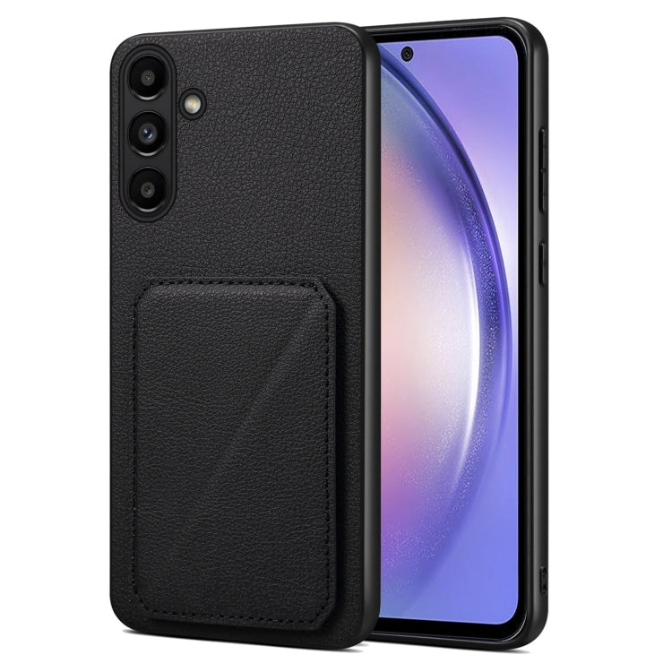 For Samsung Galaxy A54 5G Denior Imitation Calf Leather Back Phone Case with Holder(Black) - Galaxy Phone Cases by Denior | Online Shopping UK | buy2fix