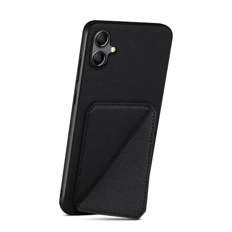 For Samsung Galaxy A70 Denior Imitation Calf Leather Back Phone Case with Holder(Black) - Galaxy Phone Cases by Denior | Online Shopping UK | buy2fix