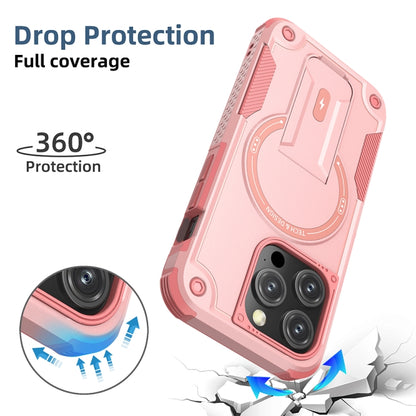 For iPhone 13 MagSafe Holder Armor PC Hybrid TPU Phone Case(Pink) - iPhone 13 Cases by buy2fix | Online Shopping UK | buy2fix