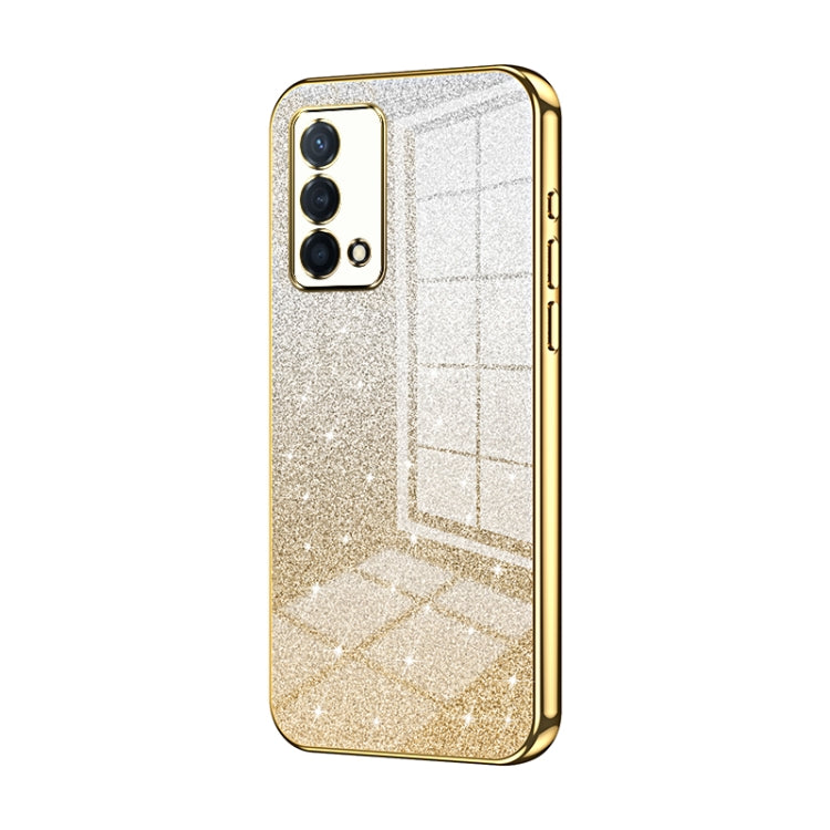 For OPPO K9 Gradient Glitter Powder Electroplated Phone Case(Gold) - OPPO Cases by buy2fix | Online Shopping UK | buy2fix