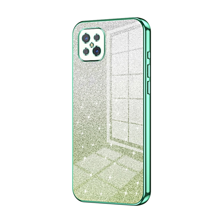 For OPPO A92s / Reno4 Z 5G Gradient Glitter Powder Electroplated Phone Case(Green) - OPPO Cases by buy2fix | Online Shopping UK | buy2fix