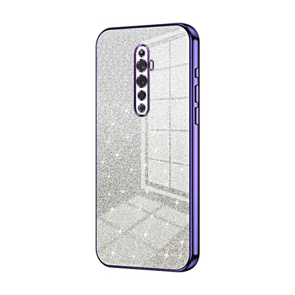 For OPPO Reno2 Z / Reno2 F Gradient Glitter Powder Electroplated Phone Case(Purple) - OPPO Cases by buy2fix | Online Shopping UK | buy2fix