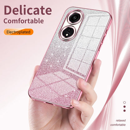 For OPPO Reno8 T 5G Gradient Glitter Powder Electroplated Phone Case(Purple) - OPPO Cases by buy2fix | Online Shopping UK | buy2fix