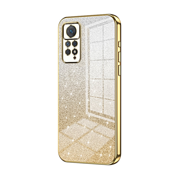 For Xiaomi Redmi Note 11 Pro 4G/5G Global Gradient Glitter Powder Electroplated Phone Case(Gold) - Xiaomi Cases by buy2fix | Online Shopping UK | buy2fix