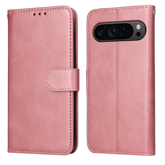 For Google Pixel 9 Pro Classic Calf Texture Flip Leather Phone Case(Rose Gold) - Google Cases by buy2fix | Online Shopping UK | buy2fix