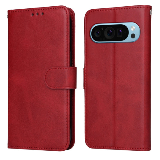 For Google Pixel 9 Classic Calf Texture Flip Leather Phone Case(Red) - Google Cases by buy2fix | Online Shopping UK | buy2fix