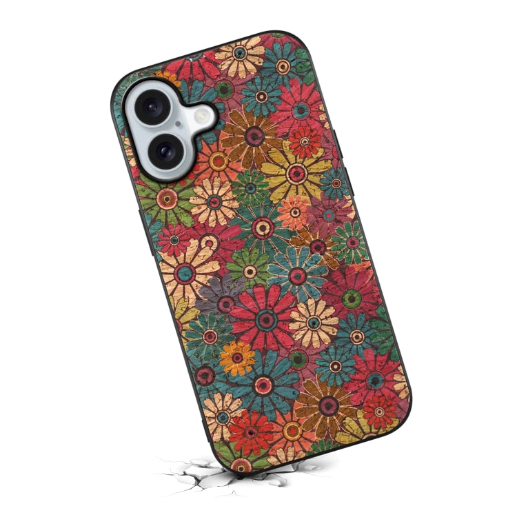 For iPhone 16 Four Seasons Flower Language Series TPU Phone Case(Spring Green) - iPhone 16 Cases by buy2fix | Online Shopping UK | buy2fix